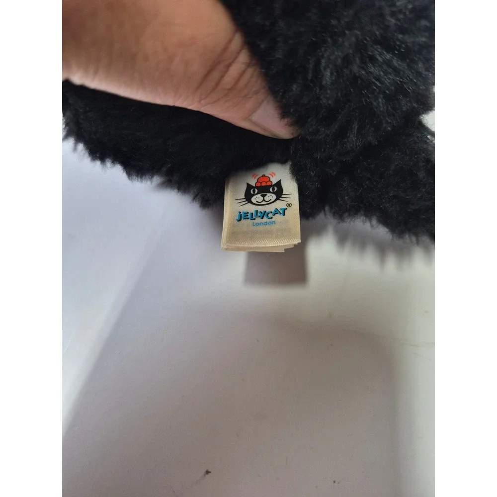 Jellycat London Black Kitten Plush Round Shaggy caboodle Stuffed Animal Cat